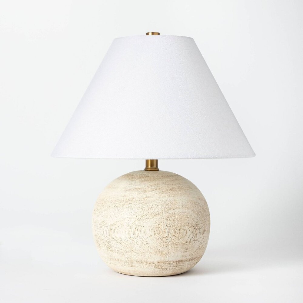 Medium Faux Wood Table Lamp Brown - Threshold Studio McGee, Target